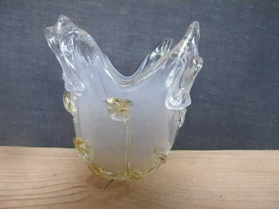 Szklany klosz do żyrandola_BURSZTYNOWY KWIAT_E 27