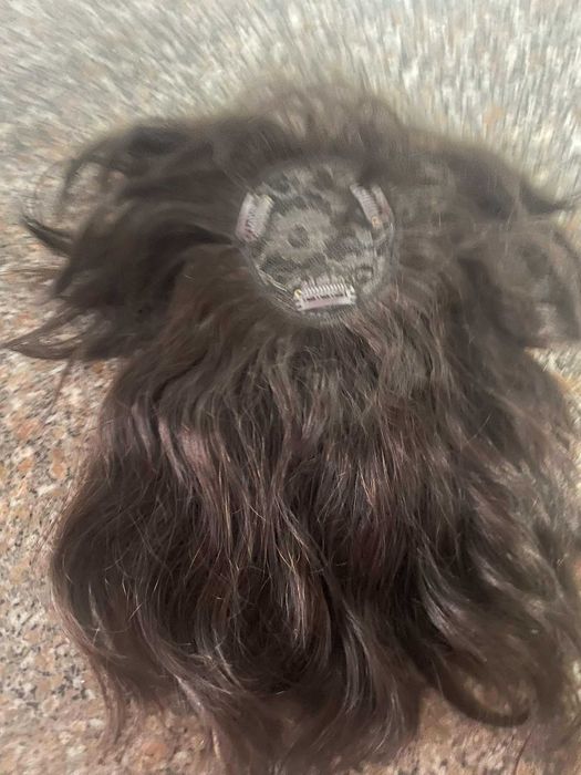 Topper de cabelo humano  cor castanho café
