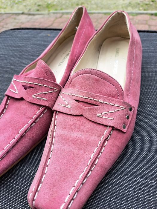 Półbuty damskie zamszowe