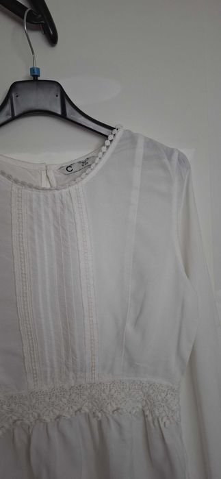 Cubus biała śmietankowa elegancka bluzka rozpoczęcie roku 152cm 12 lat