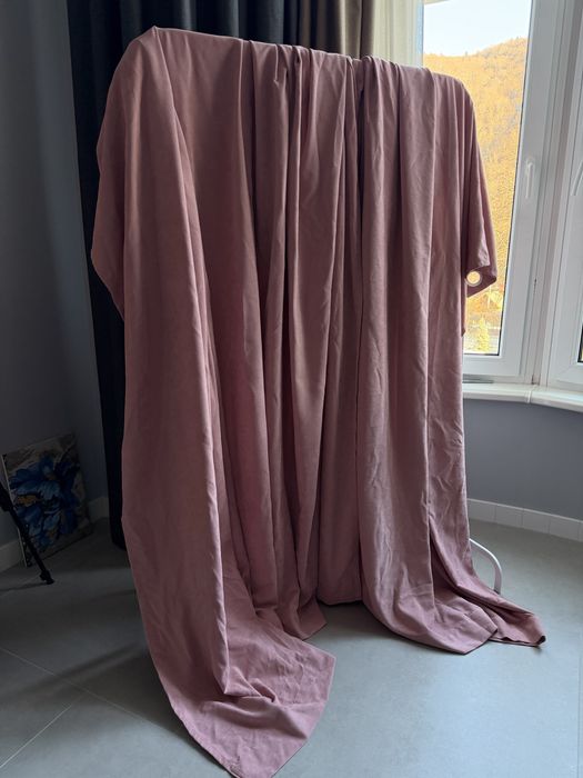 Штори рожеві на колечках