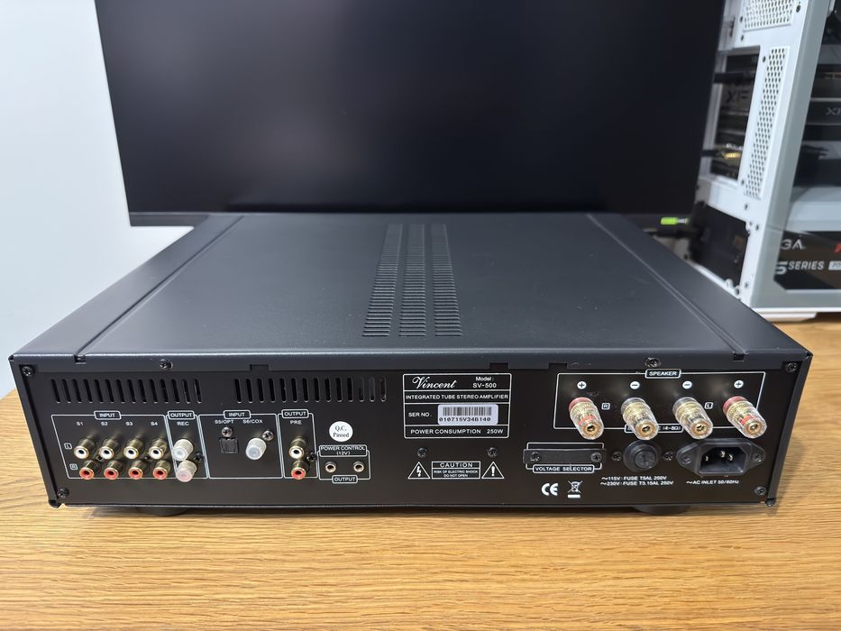 Vincent SV-500 wzmacniacz hybrydowy 3 komplety lamp,  pilot, stan BDB z Polski