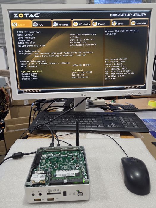 Неттоп міні ПК Zotac Mini PC A4-5000, 4Gb