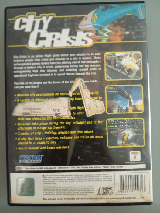 City Crisis - Jogo PS2 - Playstation2 - Como Novo!