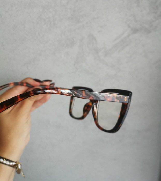 Okulary duże kwadratowe okulary damskie kolorowe Retro vintage zerówki