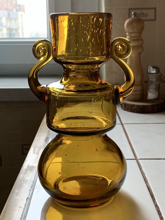 Wazon Huta Kamionka Łysa Góra Szkło PRL antico