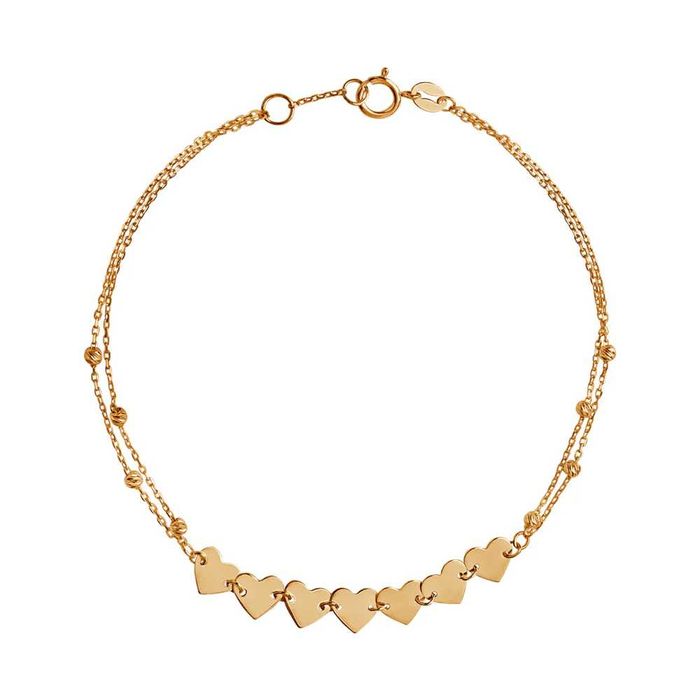 Bransoletka złota - serca  BX20135