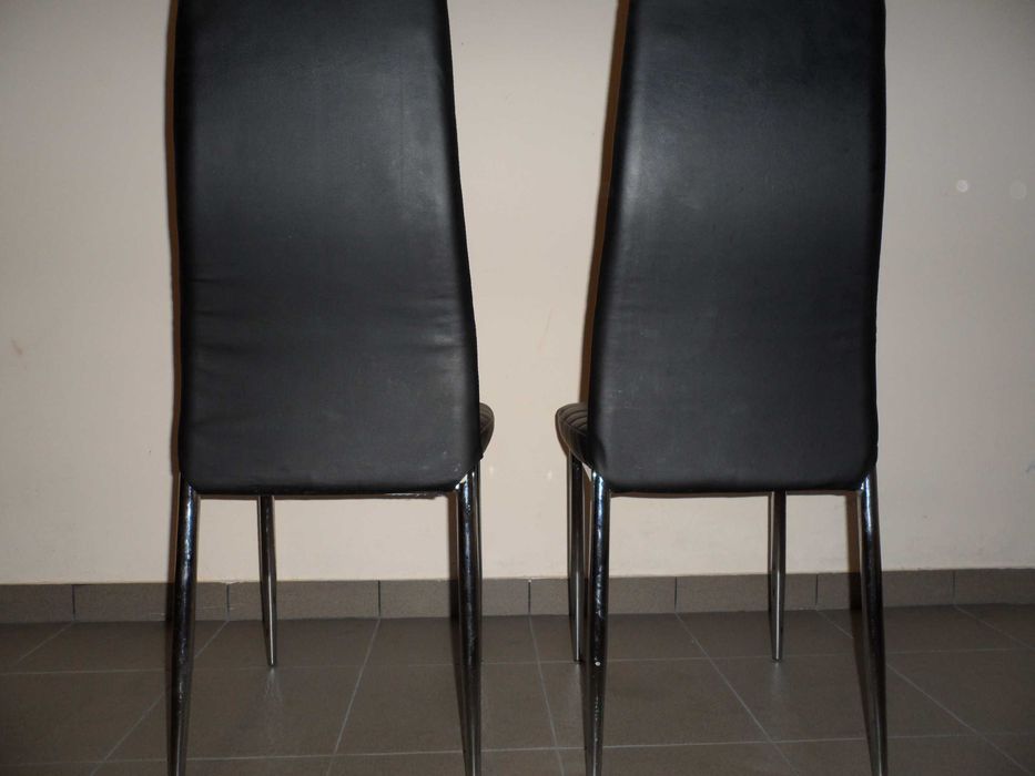 krzesło ekoskóra stal nierdzewna chrom