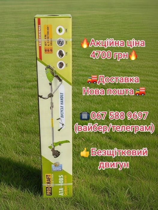 Акумуляторний тример Procraft ATA40BS (1 АКБ 40В ) велосипедна ручка