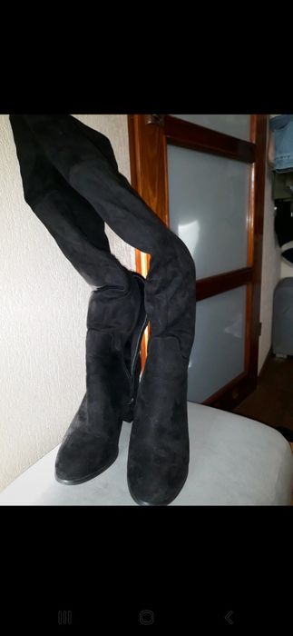 Kozaki zamszowe na obcasie
