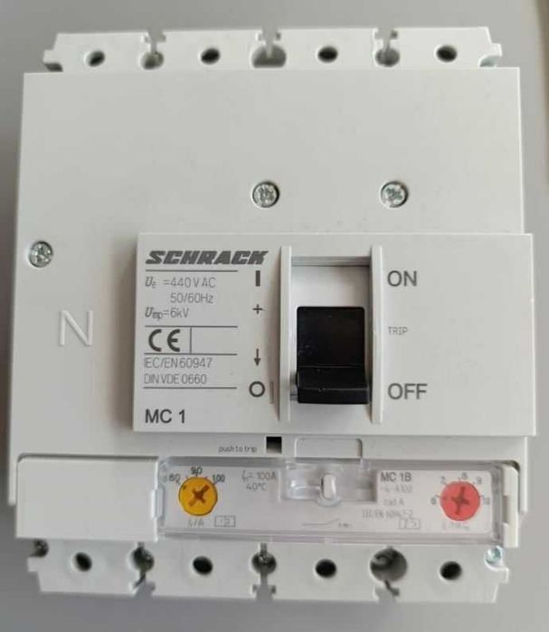 Wyłącznik 100A, 25kA, wyzwalacz typu A, 4-biegunowy MC110141 SCHRACK
