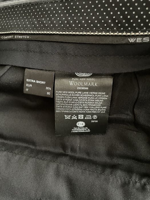 Wełniane  spodnie garniturowe 100% wełna Woolmark
