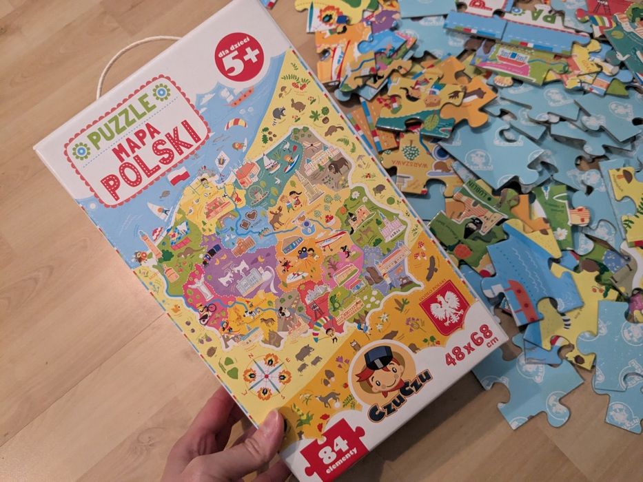Puzzle CzuCzu Mapa Polski 84 elementy jak NOWE