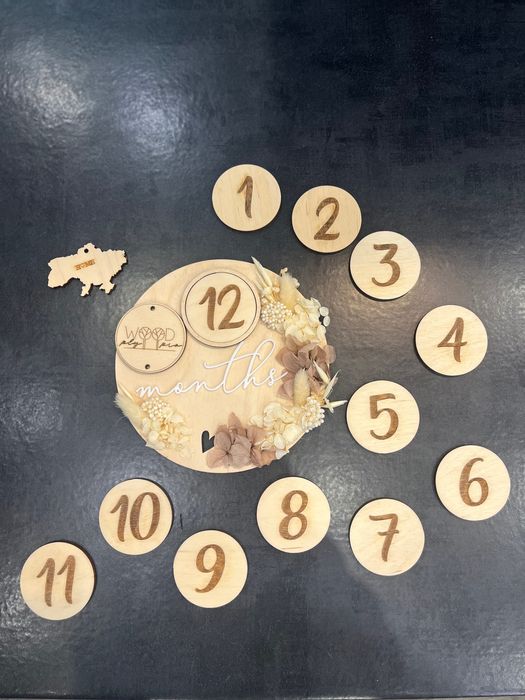 Набір табличок  3D для фотосесії немовля 1-12 місяців