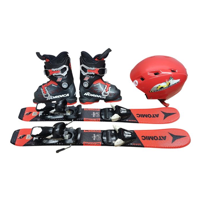 KOMPLET Narty Atomic J2 70 cm + Buty 26 +Kask Gratis
