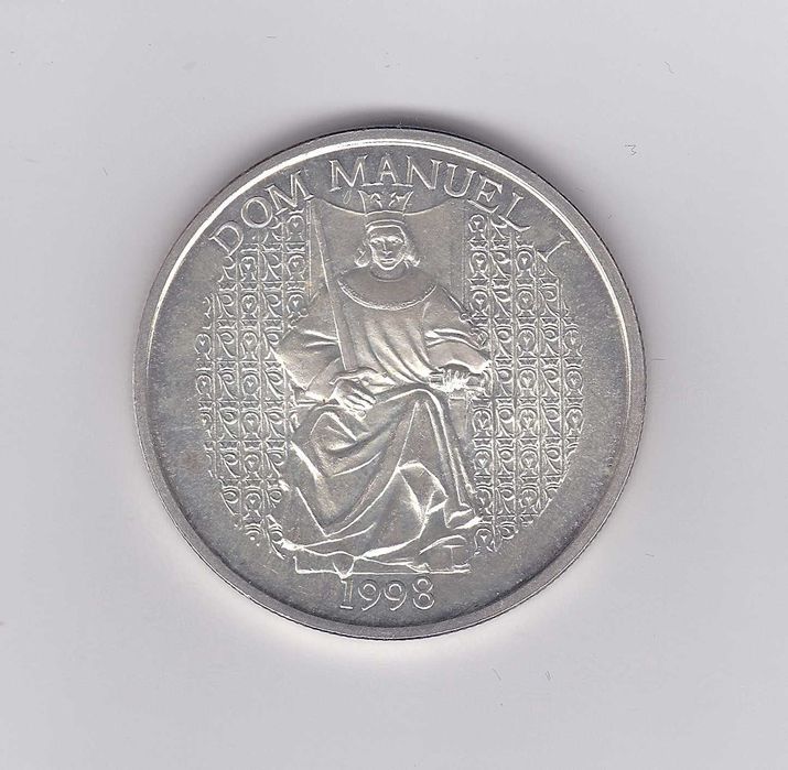 moeda de prata comemorativa 1000 escudos 1990 D. Manuel I