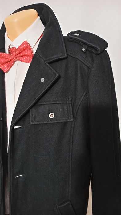 Sg Sg Czarny płaszcz męski L dyplomatka bosmanka  męska L Jack & Jones