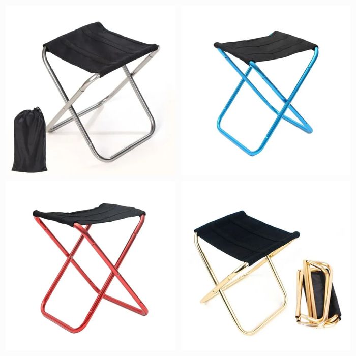 Стілець алюмінієвий складний, туристичний, рибальський, витримує 80кг.