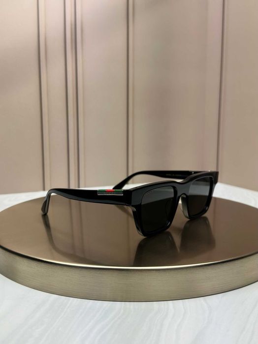 Сонцезахисні окуляри Gucci GG1862S чорні прямокутні, стрічка Web, темна лінза, унісекс, оригінал