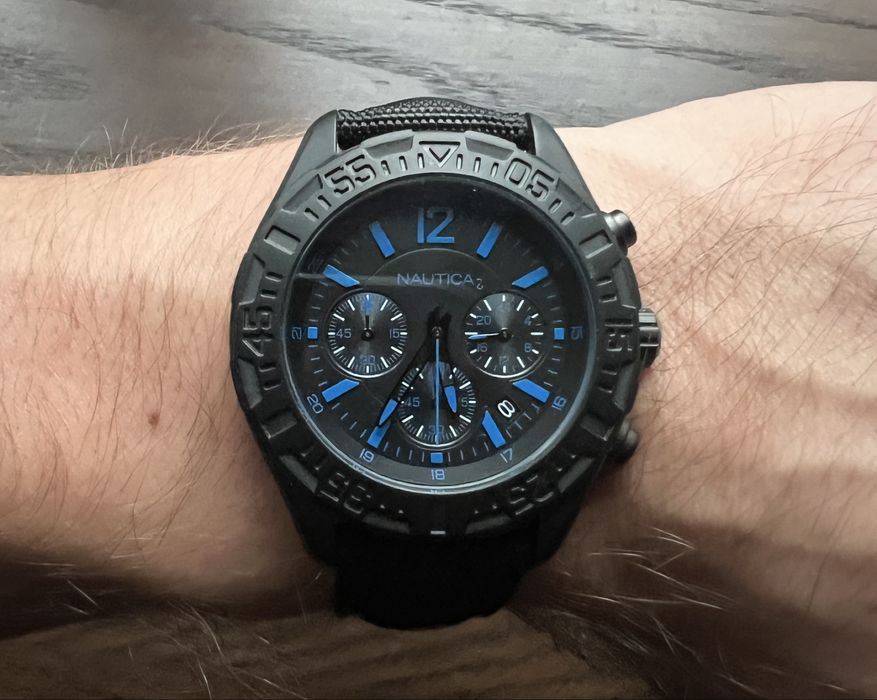 Nautica 44MM Men's Black Chrono