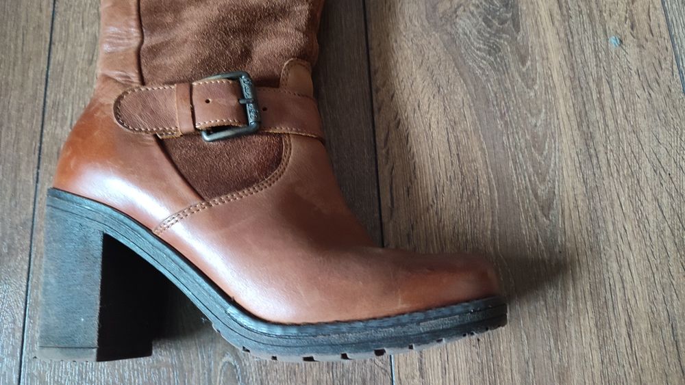 kozaki brązowe Lasocki, skóra, r 36