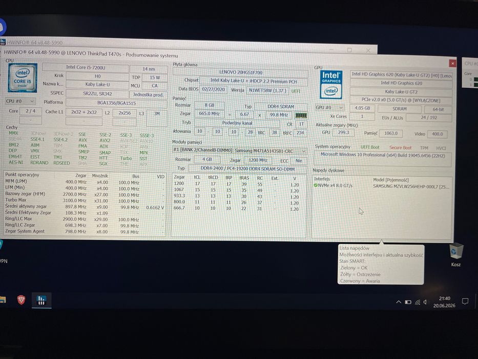 Dwa Thinkpady T470s i P51