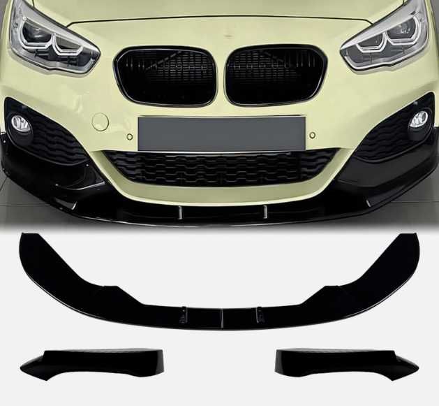 Lip frontal para choques preto brilhante BMW série 1 F20 F21 Pack M 2010-2019