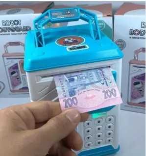 Детская  электронная копилка сейф с кодовым замком Robot Bodyguard