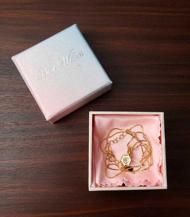 Колье с муассанитом: цепочка + кулон, подвеска серебро 925 в позолоте