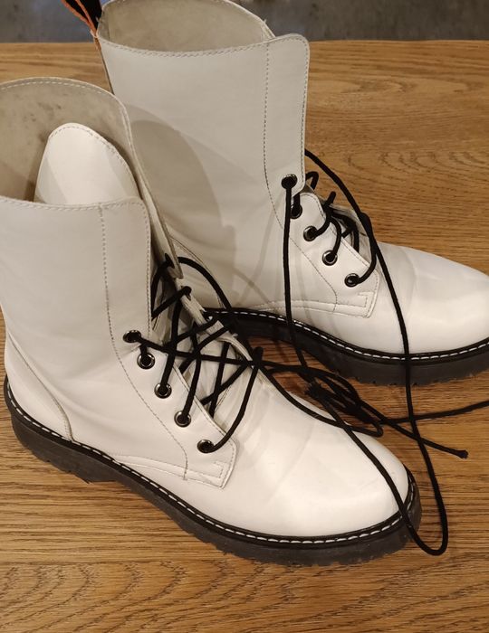 Trapery, botki, trzewiki, glany białe, Jenny Fairy, rozmiar 40
