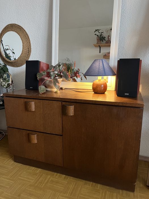 Mała komoda z lat 70 ciemny brąz