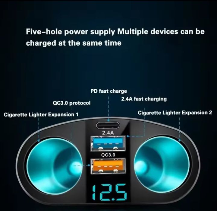 Двопортовий розгалуджувач адаптер автомобільний