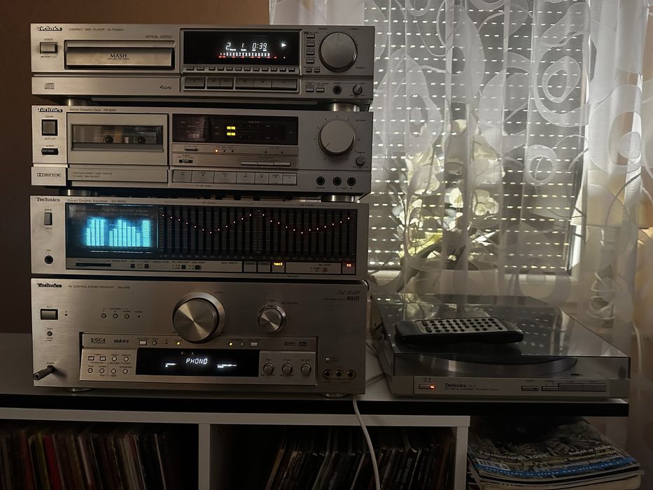 Wieża Technics—srebrna-pięć— elementów SADA8,SH-8055,SL-PG500,SL3,R355