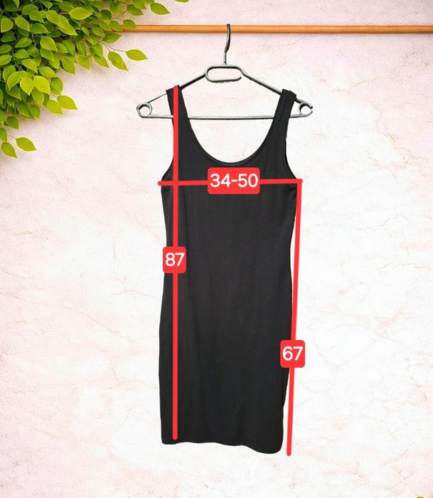 Czarna sukienka mini basic Inextenso S 36 – dopasowana
