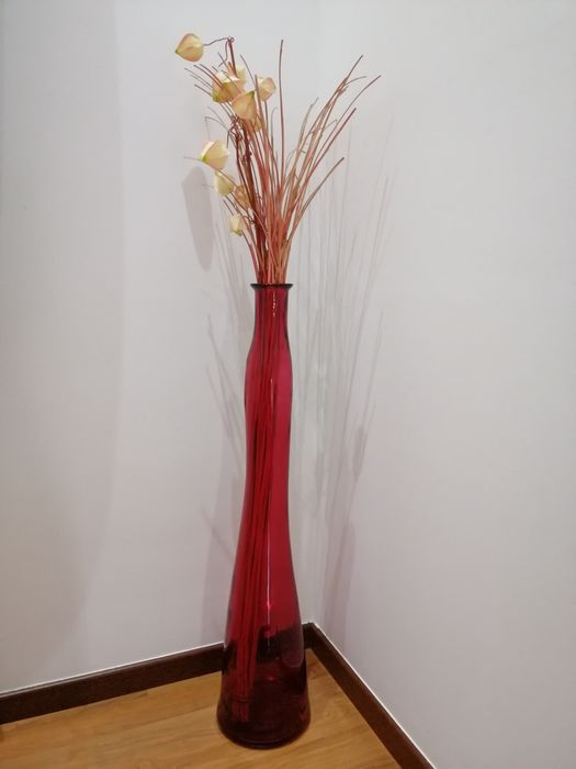 Vaso Decorativo Vermelho Alto (1m)