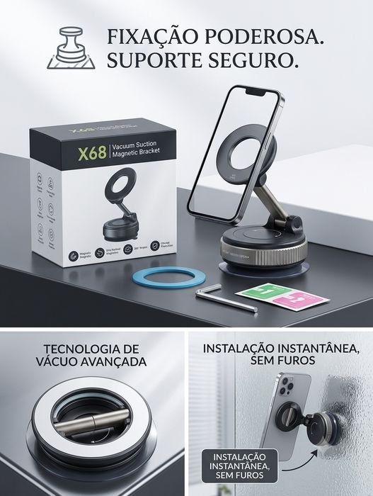 Suporte Magnético e Ventosa