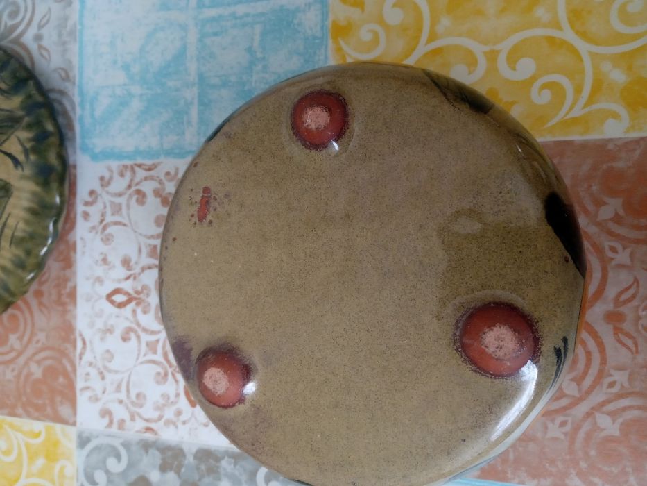 Kuferek ceramiczny gliniany ozdobny starodawny