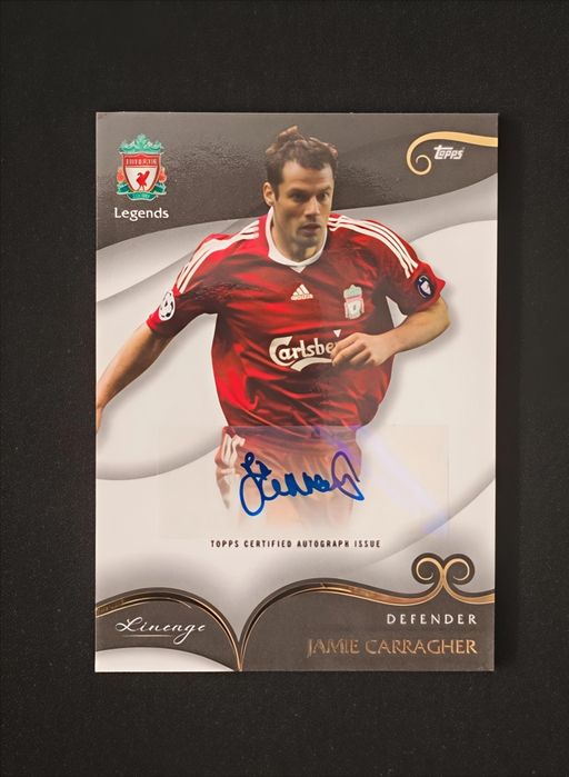 Carta Jamie Carragher Assinada Topps