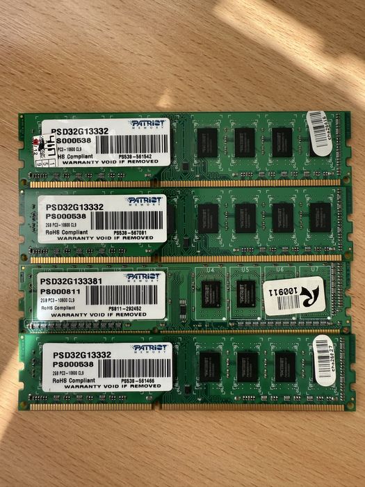Оперативна памʼять ОЗУ PATRIOT DDR3 1333 4x2 8gb