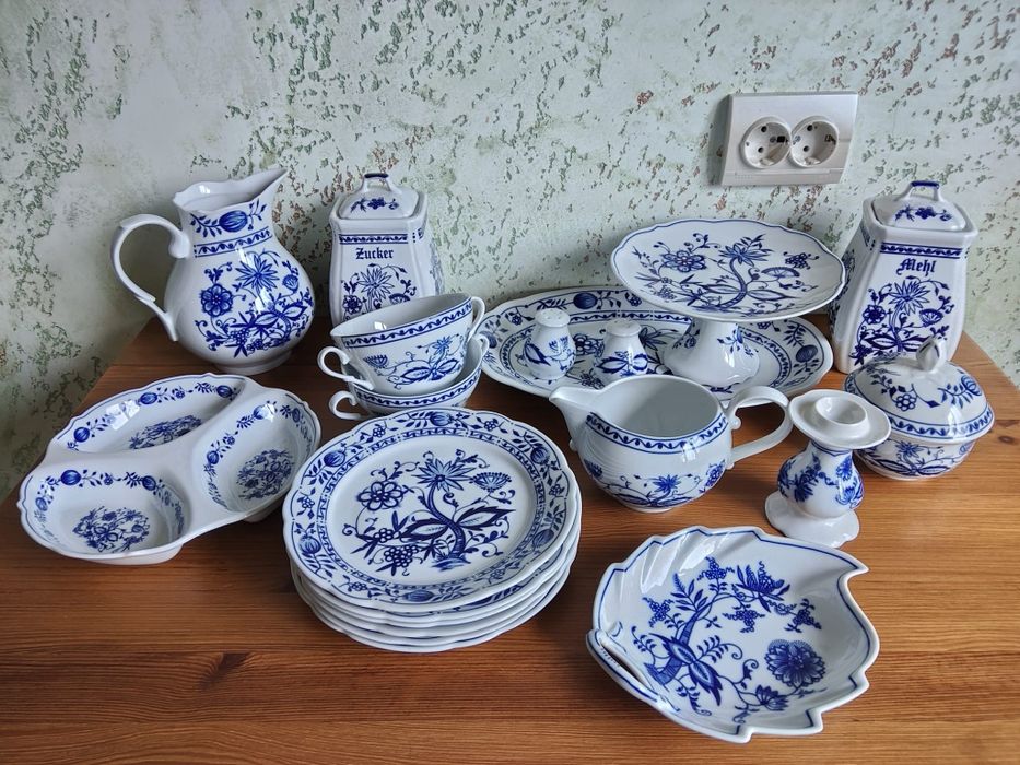 Синий лук, тарелки, спецовницы, блюда, Kahla