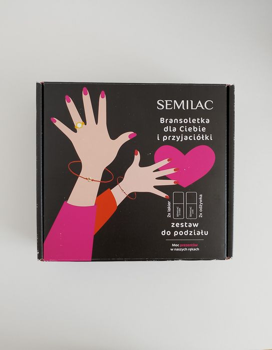 Semilac Zestaw 2x lakier, 2x odżywka 2x bransoletka
Idealny zestaw na