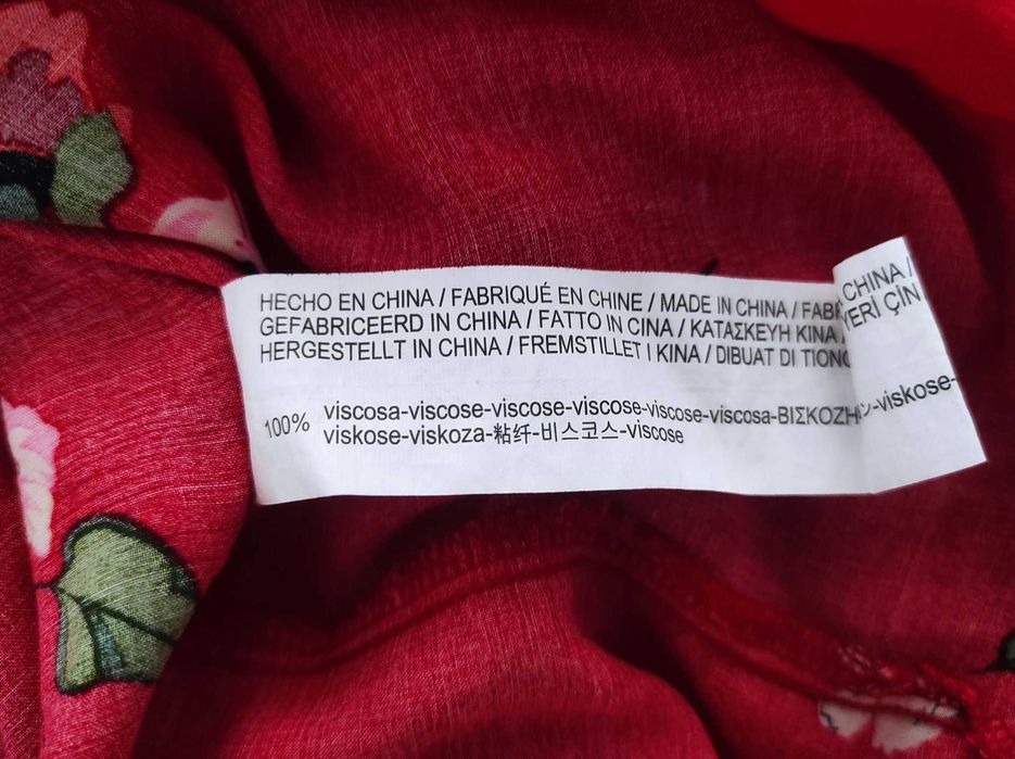 Koszula damska w kwiaty Wiskoza Stradivarius czerwona rozm. 36 S