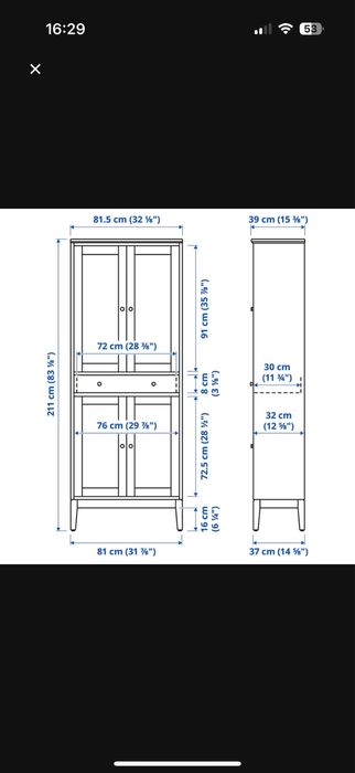 Komoda witryna IKEA Idanäs