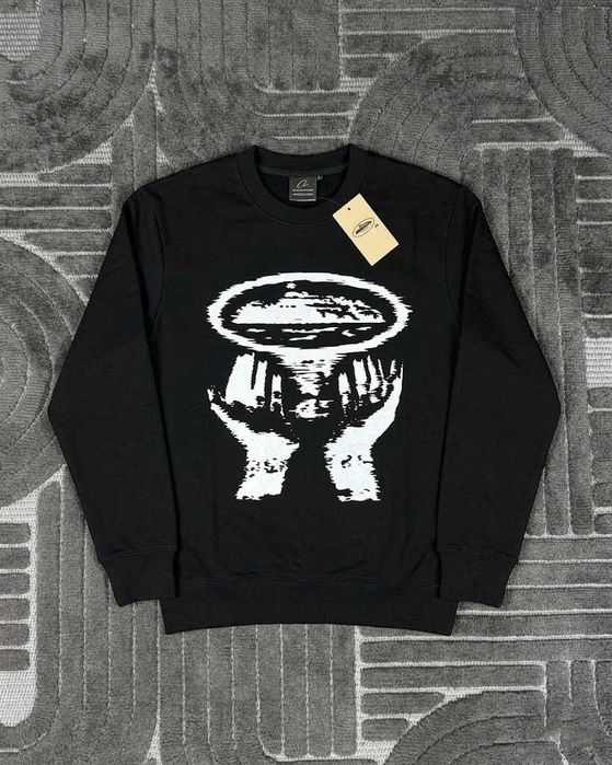 Новий Світшот Corteiz Hands | BIG Logo Кофта Черная Кортез Руки | XS S M L XL XXL