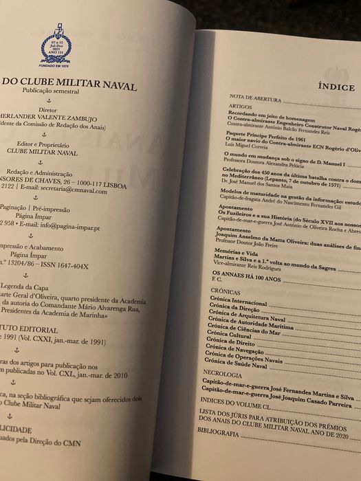 Anais do Clube Militar naval (Novos) 2020