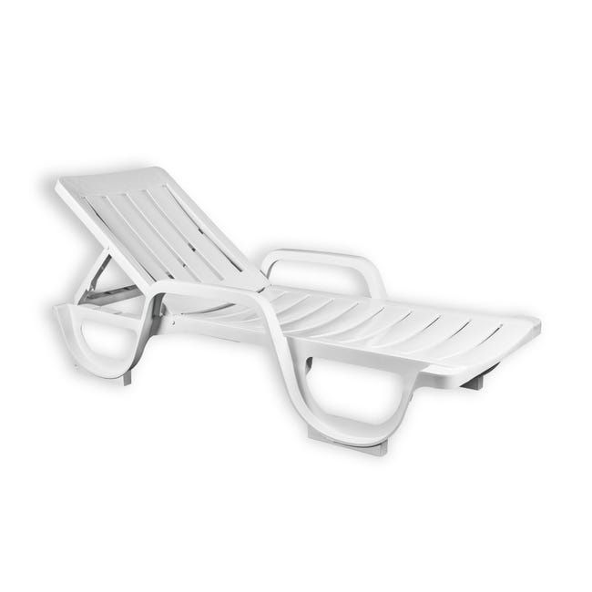 Espreguiçadeira de piscina em resina branca