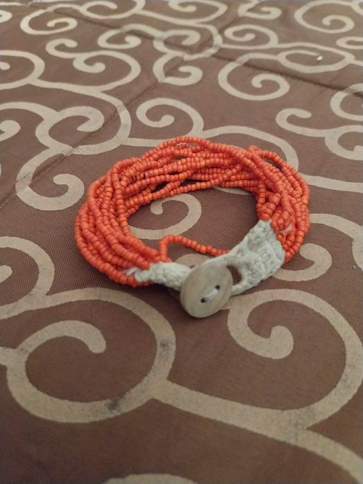 Pulseira de criança, vermelha, de cordas