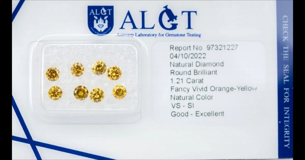 Diamante naturais fancy vivid certificados 1.21ct (lote 8)