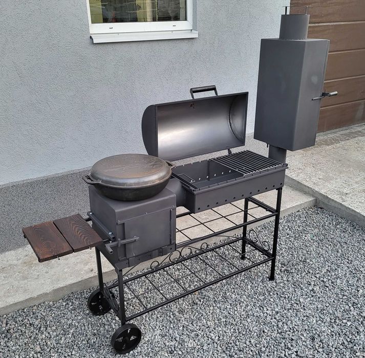 5мм! 3в1! Усиленный Мангал Стационарный Коптильня Смокер Барбекю