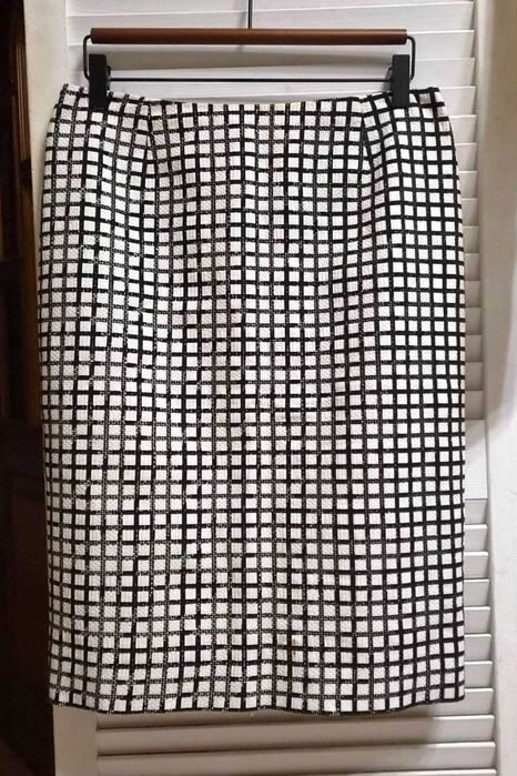 Юбка Max Mara Studio в клетку хлопковая миди прямая классическая